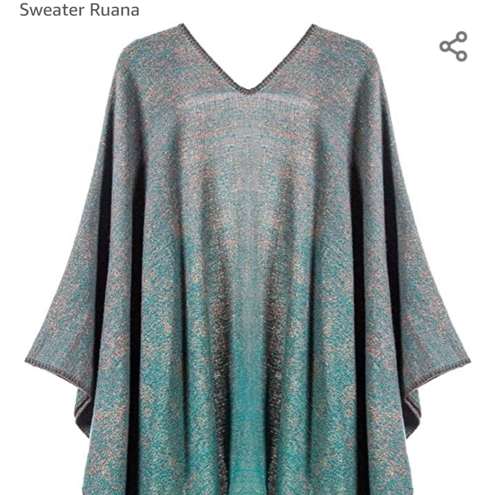 Kollie More Wrap Shawl Ombre Turquoise - Picture 6 of 14